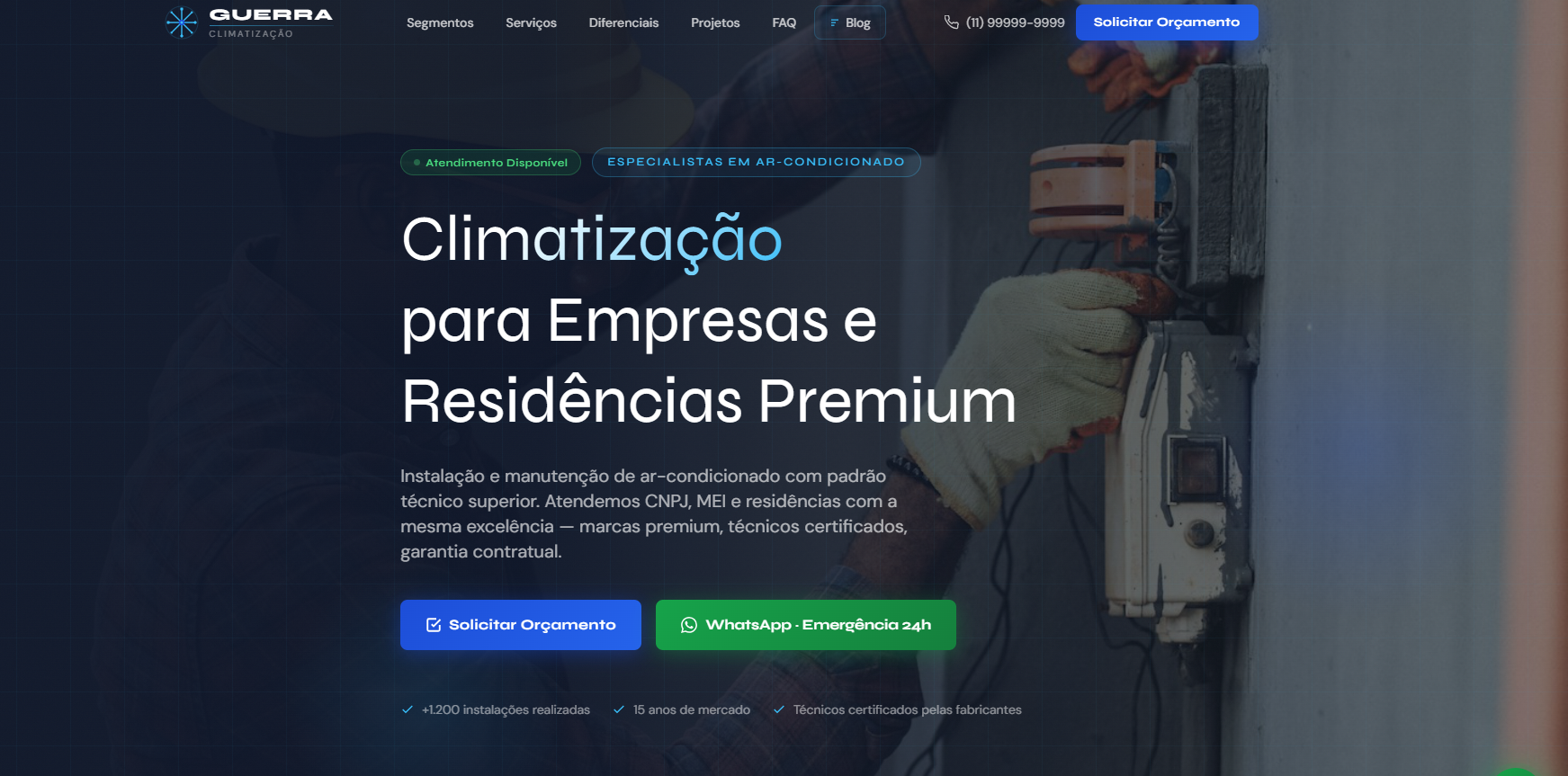 Instalação e manutenção de ar condicionado